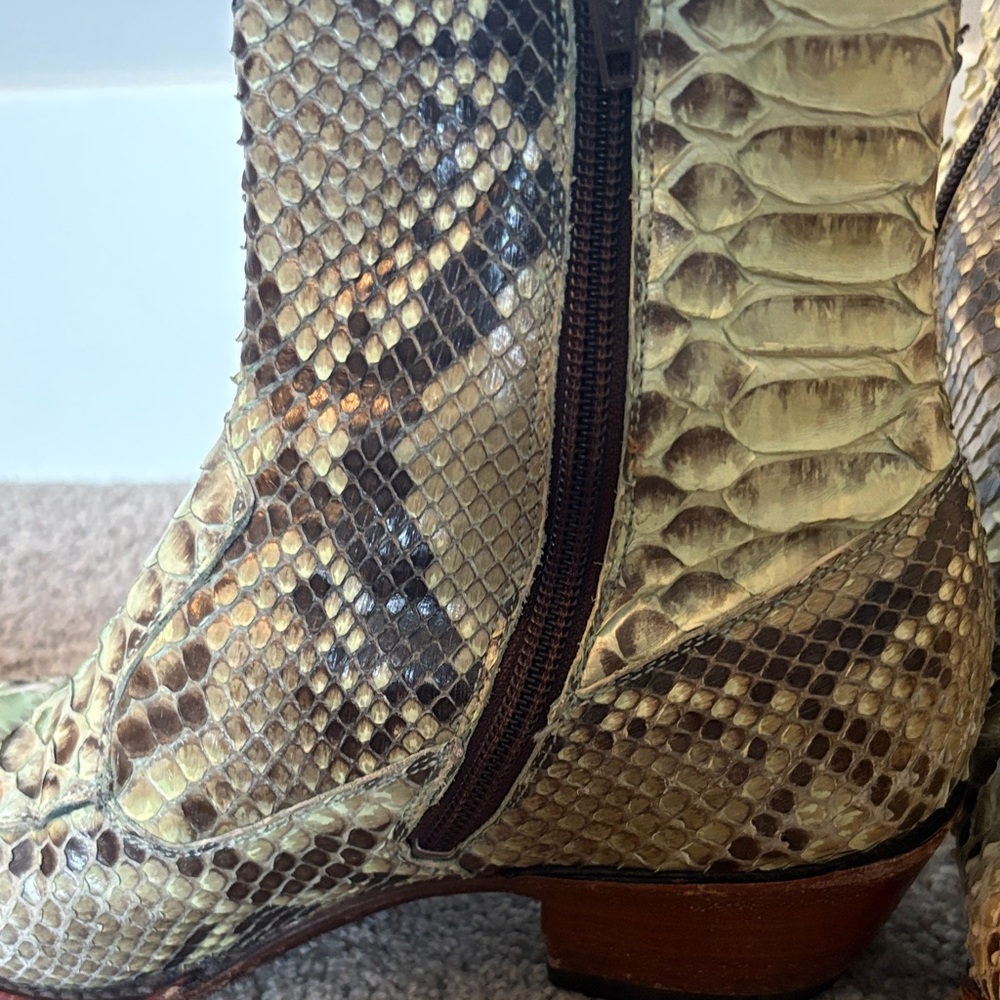 Old Gringo Snakeskin Ankle Boots in Green and Brown - Picture 2 of 12